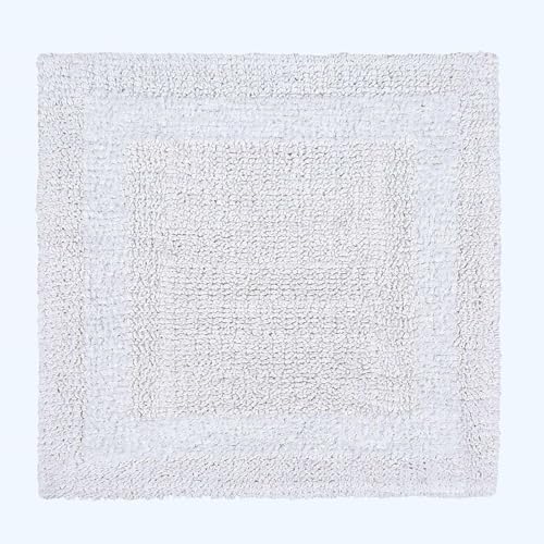 Homescapes Premium Duschvorleger weiß, Duschteppich 50x50 cm mit Wende-Design, Kleiner Badteppich Baumwolle von Homescapes