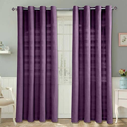 Homescapes Rajput Ösenvorhang 2er-Set, Vorhang lila 137x137 cm aus 100% Baumwolle, 2 handgewebte Vorhangschals in RIPP-Optik, Violette Gardinen mit Ösen Homescapes Rajput Ösenvorhang 2er-Set, Vorhang lila 137x137 cm aus 100% Baumwolle, 2 handgewebte Vorhangschals in RIPP-Optik, Violette Gardinen mit Ösen von Homescapes