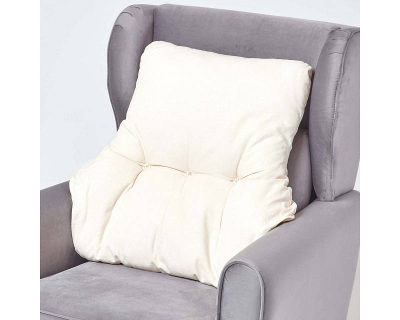 Homescapes Sitzkissen Rückenkissen creme – Rückenstützkissen 68 x 58 cm mit Baumwollbezug von Homescapes