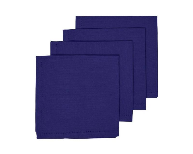 Homescapes Stoffserviette 4er-Set Stoffservietten dunkelblau – 45 x 45 cm, 100% Baumwolle von Homescapes