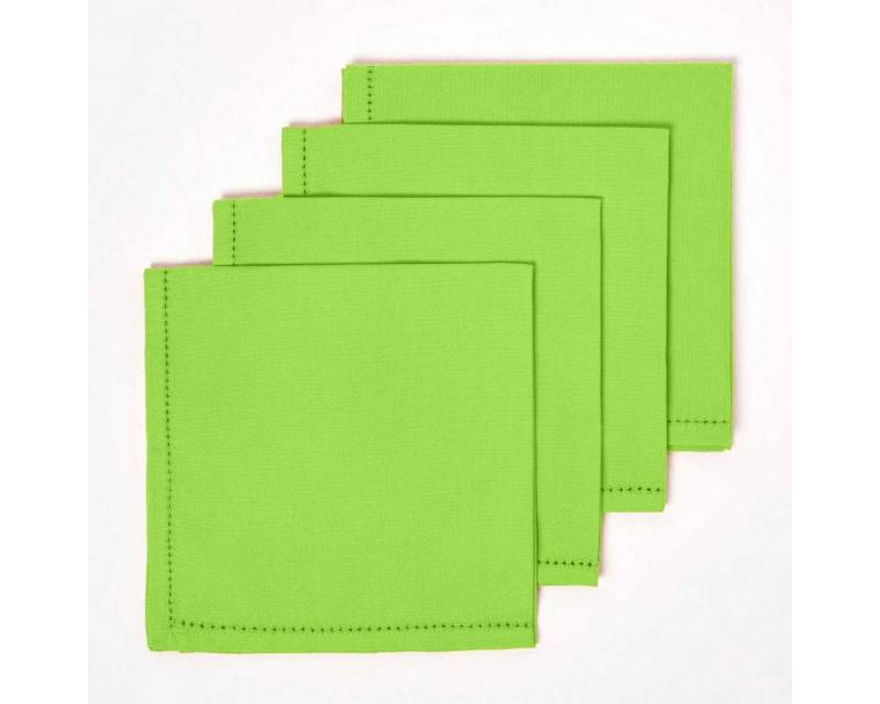 Homescapes Stoffserviette 4er-Set Stoffservietten limette – 45 x 45 cm, 100% Baumwolle von Homescapes