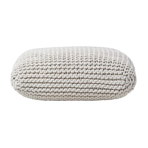 Homescapes Strickpouf groß Creme 70 x 20 cm Bodenkissen Sitzkissen 100% Baumwoll Bezug grob gestrickt mit Polystyrol Füllung Homescapes Strickpouf groß Creme 70 x 20 cm Bodenkissen Sitzkissen 100% Baumwoll Bezug grob gestrickt mit Polystyrol Füllung von Homescapes