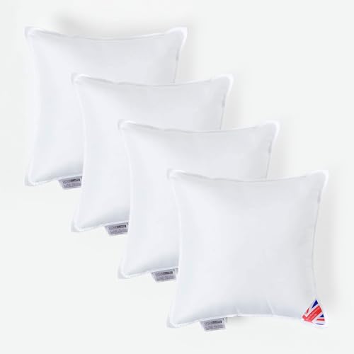 Homescapes Super-Mikrofaser Füllkissen 45x45 cm – 4er-Set Kissen wie Daunen, hypoallergene Kissenfüllung/Innenkissen für Dekokissen wie Sofakissen & Bettkissen oder kleine Kopfkissen von Homescapes