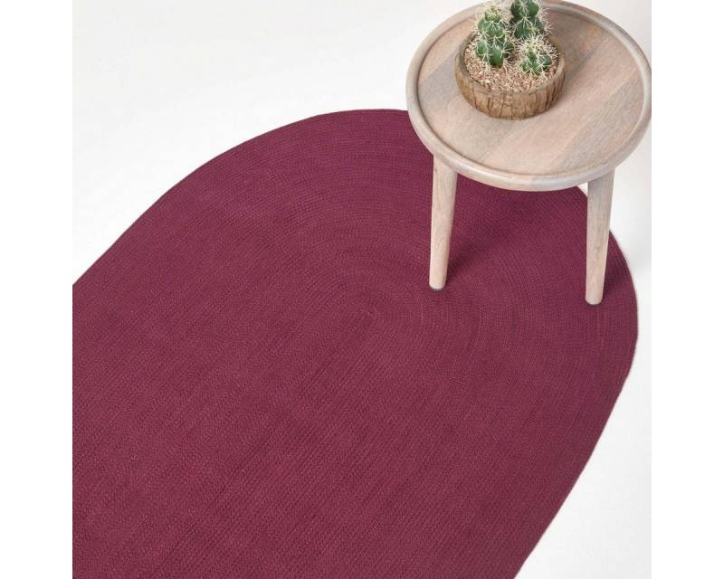 Homescapes Teppich Handgewebter geflochtener Teppich in Lila, 50 x 80 cm, Höhe: 20 mm Homescapes Teppich Handgewebter geflochtener Teppich in Lila, 50 x 80 cm, Höhe: 20 mm von Homescapes