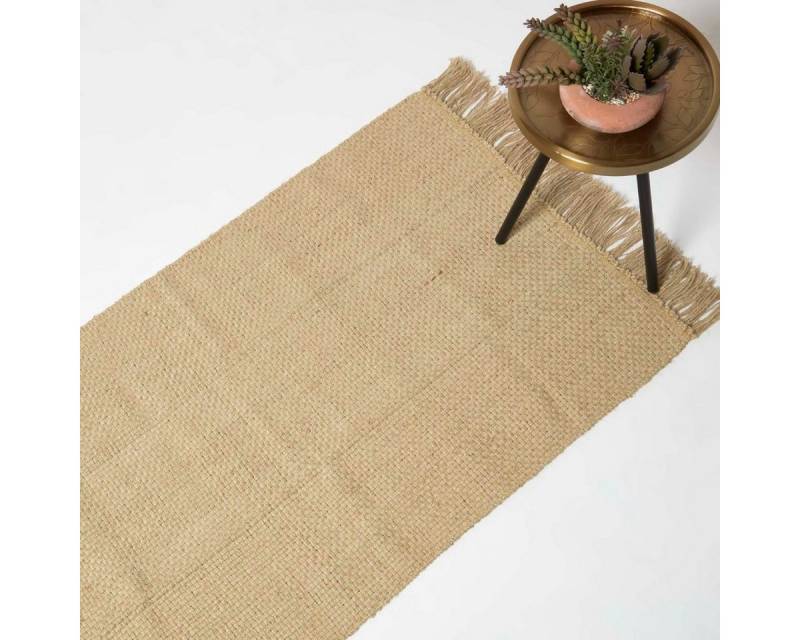 Homescapes Teppich Zaphyr Jute Teppich 70 x 120 cm – Naturteppich aus 100 % Jute, Höhe: 20 mm von Homescapes