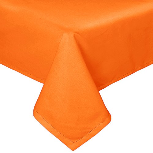 Homescapes Tischdecke, orange, 137 x 228 cm aus 100% Baumwolle, eckiges Tischtuch für Küche und Esszimmer, Baumwolltischdecke, waschbar und pflegeleicht von Homescapes