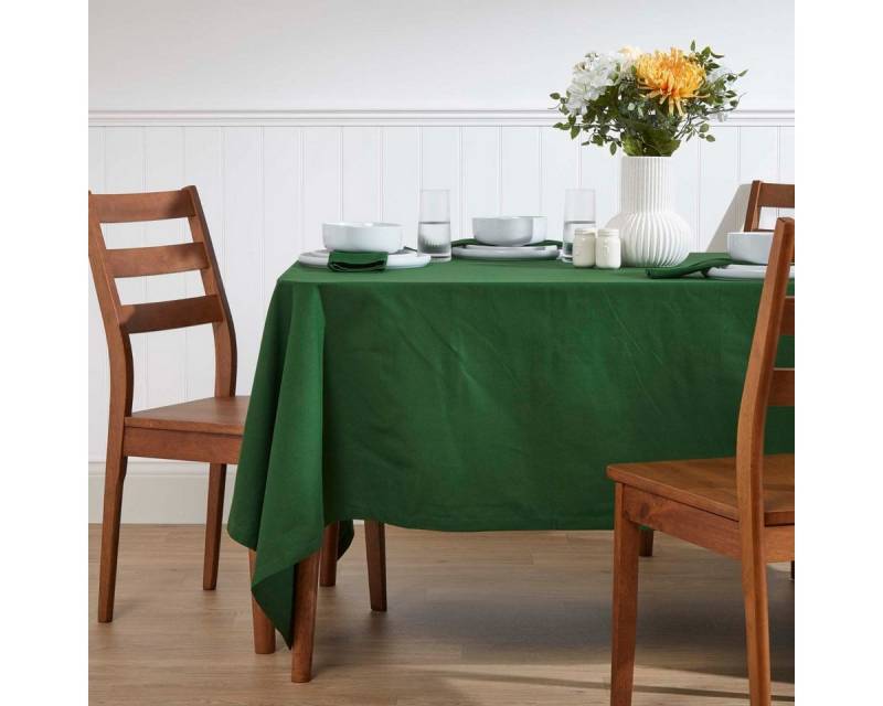 Homescapes Tischdecke Tischdecke dunkelgrün – 137 x 137 cm, 100% Baumwolle (1-tlg) von Homescapes