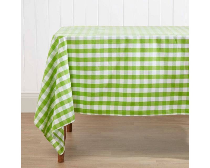 Homescapes Tischdecke Vichy-Karo Tischdecke grün kariert – 137 x 137 cm, 100% Baumwolle (1-tlg) von Homescapes