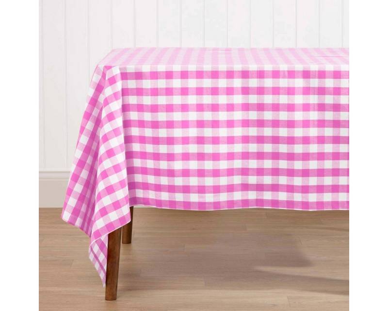 Homescapes Tischdecke Vichy-Karo Tischdecke pink kariert – 137 x 137 cm, 100% Baumwolle (1-tlg) von Homescapes