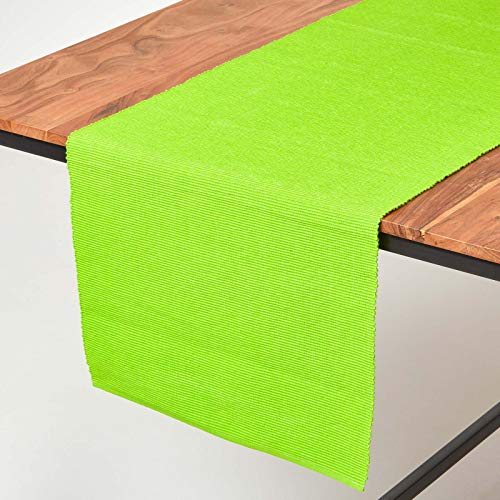 Homescapes Tischläufer, grün, 100% Baumwolle, Läufer für Esstisch und Küchentisch, 44 x 178 cm von Homescapes