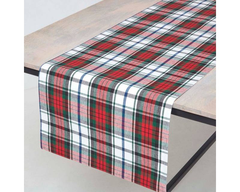 Homescapes Tischläufer Macduff Tischläufer rot kariert – 44 x 178 cm, 100% Baumwolle von Homescapes