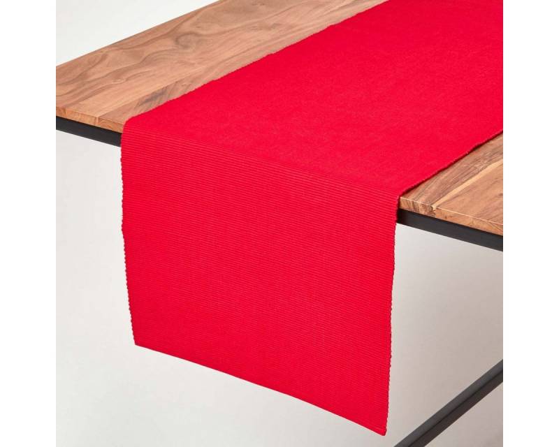 Homescapes Tischläufer Tischläufer rot – 44 x 178 cm, 100% Baumwolle von Homescapes