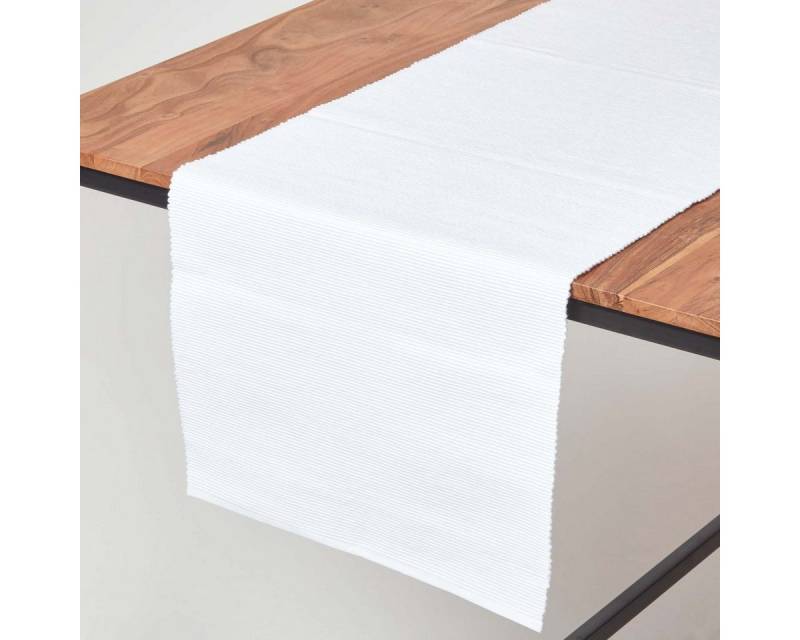 Homescapes Tischläufer Tischläufer weiß – 44 x 178 cm, 100% Baumwolle von Homescapes