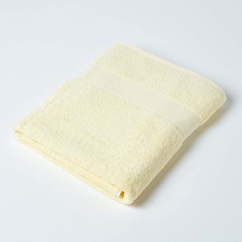 Homescapes gelber Badelaken aus 100% türkischer Baumwolle mit 500g/qm, Flauschiges Handtuch, Seiftuch 100 x 150 cm, zitronengelb von Homescapes