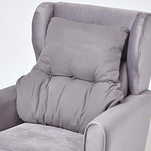 Homescapes Sessel-Rückenkissen grau 68x58 cm, Lendenkissen Sofa, 15 cm Dickes Rückenstützkissen Bett mit Baumwollbezug von Homescapes