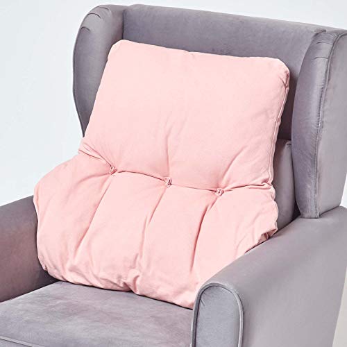 Homescapes Sessel-Rückenkissen rosa 68x58 cm, Lendenkissen Sofa, 15 cm Dickes Rückenstützkissen Bett mit Baumwollbezug von Homescapes