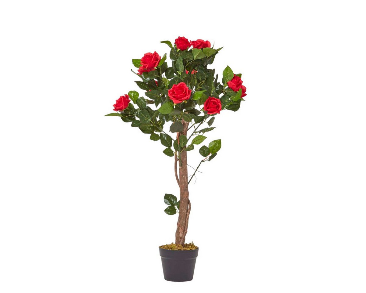 Kunstbaum Kunstbaum Rot 'Rosenbaum', 90 cm, Homescapes, Höhe 90 cm von Homescapes