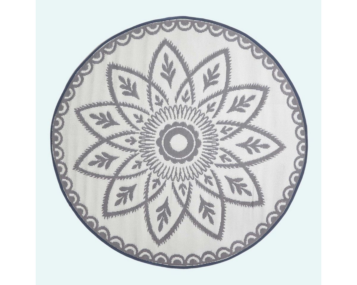 Outdoorteppich Homescapes runder Outdoor-Teppich Henna mit Mandala-Muster, 180 cm, Homescapes, Höhe: 20 mm von Homescapes