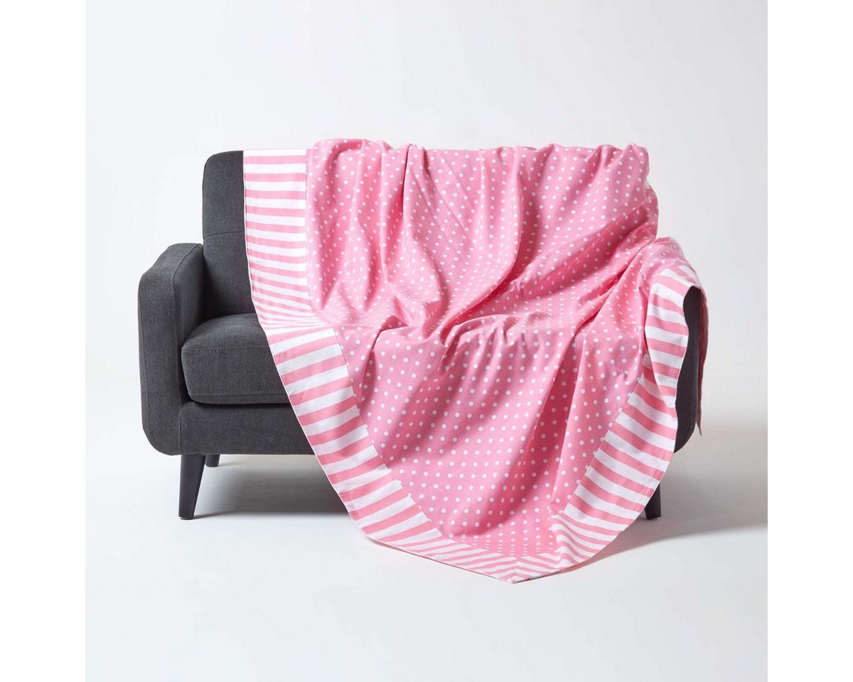 Plaid Pünktchen-Überwurf, 100% Baumwolle, rosa, 150 x 200 cm, Homescapes Plaid Pünktchen-Überwurf, 100% Baumwolle, rosa, 150 x 200 cm, Homescapes von Homescapes