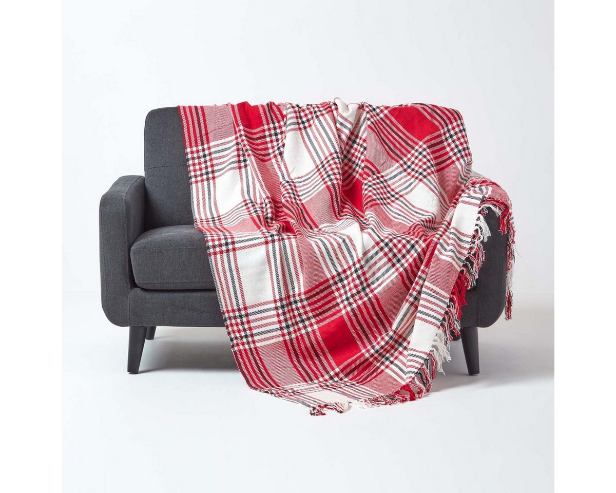 Plaid Schottenmuster-Überwurf, rot, 150 x 200 cm, Homescapes Plaid Schottenmuster-Überwurf, rot, 150 x 200 cm, Homescapes von Homescapes