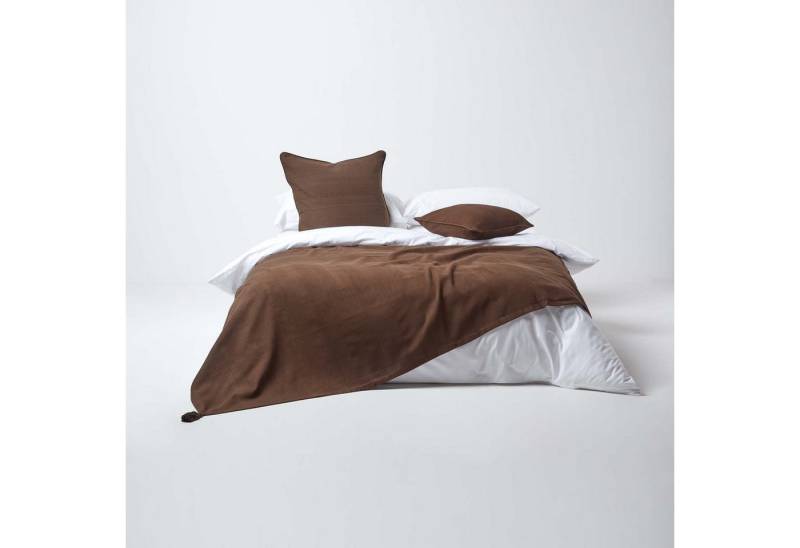 Plaid Tagesdecke Rajput, 100% Baumwolle, braun, 255 x 360 cm, Homescapes von Homescapes
