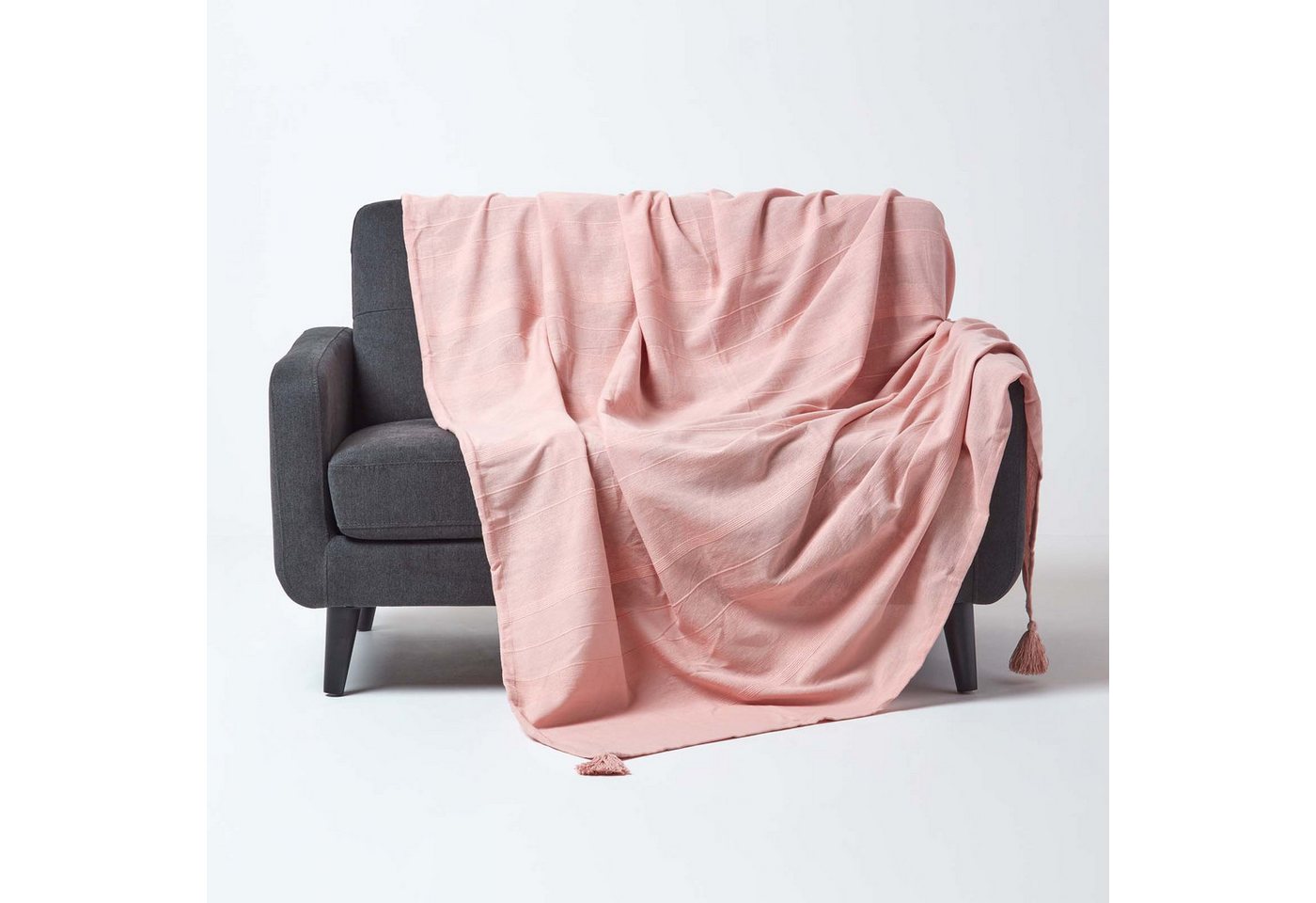 Plaid Tagesdecke Rajput, 100% Baumwolle, rosa, 150 x 200 cm, Homescapes Plaid Tagesdecke Rajput, 100% Baumwolle, rosa, 150 x 200 cm, Homescapes von Homescapes