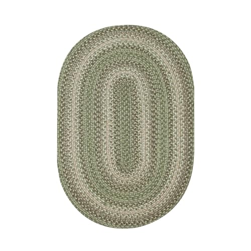 Homespice Grassland Premium Jute Geflochtener Bereich Teppich von Homespice, 27 x 45 cm, oval, grün – natürlich, wendbar und langlebig, Bauernhaus, primitiver Stil – 30 Tage risikofreier Kauf von Homespice