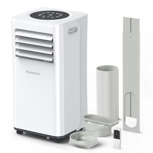 Klimaanlage Mobil 7000 BTU, Mobile Klimaanlage 4-in-1, Kühlung, Entfeuchtung und 2-Stufiger Belüftung, Mobiles Klimagerät mit Abluftschlauch, Digitalanzeige, 24h-Timer, Kühlfläche bis zu 68 m³(25㎡) von Homestix