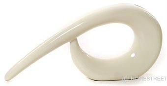 Groß 17 cm Keramik Comma Vase in einer Auswahl von Farbe für künstliche Blumen beige von Homestreet Vases