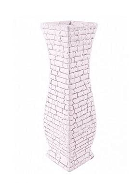 Homestreet Griechische Sparta-Vase, Keramik, 30 cm, Mosaik-Design, Weiß und Silber von Homestreet