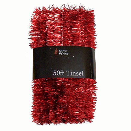 Homestreet® Lametta-Girlande, extra lange Weihnachtsdekoration, 15 m, Rot von Homestreet