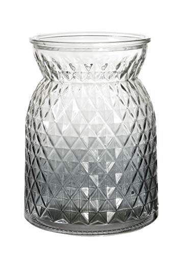 Große Vase mit Gittermuster, strukturiertes Glas, 16 x 12 cm, Rauchgrau oder Rosa von HomestreetUK