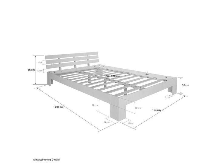 Doppelbett Holzbett Futonbett 90 120 140 160 180 cm weiß natur oder grau Bett Doppelbett Holzbett Futonbett 90 120 140 160 180 cm weiß natur oder grau Bett von Homestyle4u