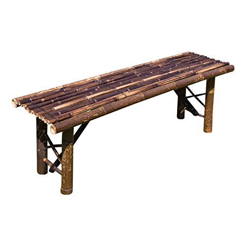 Homestyle4u 1032, Gartenbank Holz, Holzbank Braun Bambus, 120 cm von Homestyle4u