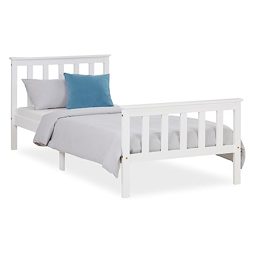 Homestyle4u 1416, Holzbett 90x200 cm Weiß, Bett mit Lattenrost, Kiefer Massivholz von Homestyle4u