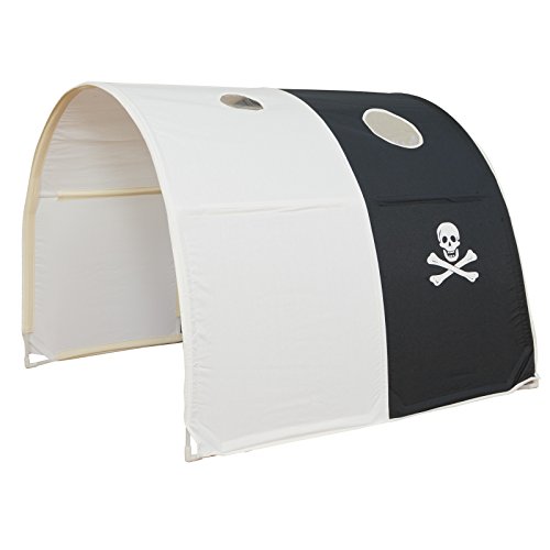Homestyle4u 1439, Tunnel Bettzelt Schwarz-Weiß Betttunnel Kinder Traumzelt für Einzelbett von Homestyle4u