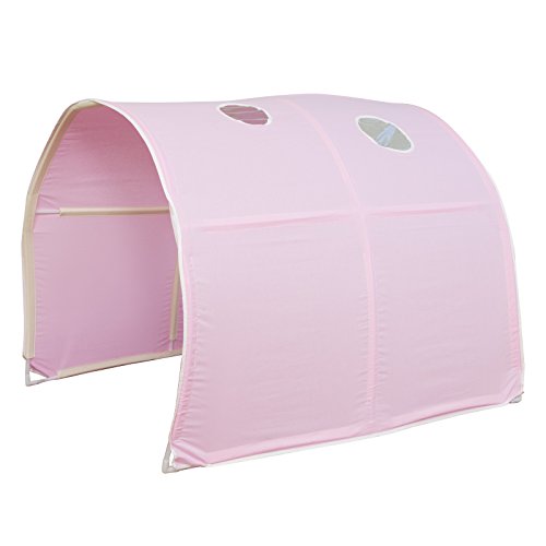 Homestyle4u 1440 Tunnel Bettzelt Rosa Betttunnel Kinder Spielzelt Traumzelt für Einzelbett von Homestyle4u