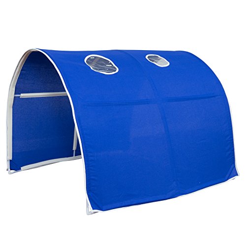 Homestyle4u 1441 Tunnel Bettzelt Blau Betttunnel Kinder Spielzelt Traumzelt für Einzelbett von Homestyle4u