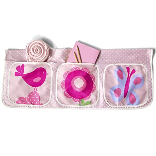 Homestyle4u 1451, Hochbett Betttasche Stofftasche Tasche für Kinderbett Organizer Pink Rosa von Homestyle4u