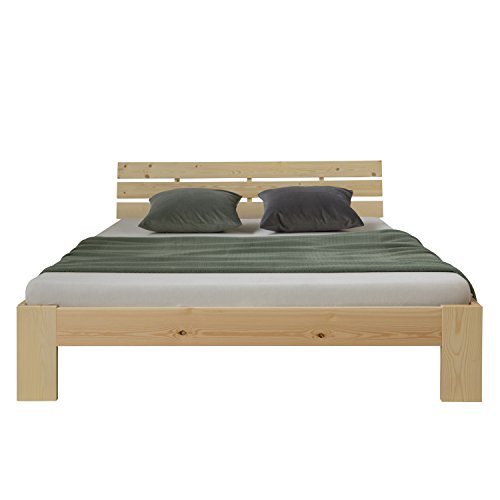Homestyle4u 1839, Holzbett 180x200 mit Lattenrost Holz Natur Doppelbett Betttgestell Kiefer Massivholz Schlafzimmer Homestyle4u 1839, Holzbett 180x200 mit Lattenrost Holz Natur Doppelbett Betttgestell Kiefer Massivholz Schlafzimmer von Homestyle4u