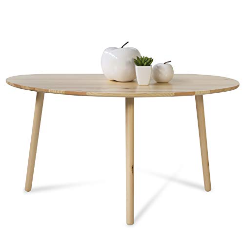 Homestyle4u 1881, Beistelltisch Natur, Couchtisch Holztisch Nierentisch, Tisch Holz Kiefer von Homestyle4u