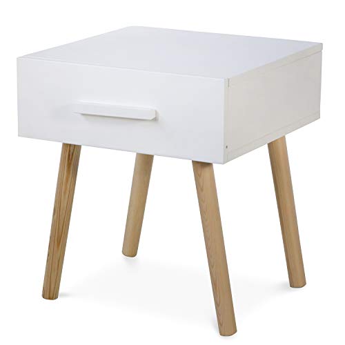 Homestyle4u 1905, Nachttisch Weiß Natur, Nachtschrank mit 1 Schublade, Holz Kiefer Homestyle4u 1905, Nachttisch Weiß Natur, Nachtschrank mit 1 Schublade, Holz Kiefer von Homestyle4u