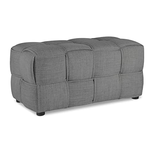 Homestyle4u 1927, Hocker Sitzhocker Grau Polster, 2-Sitzer Sitzbank Polsterhocker Sitzwürfel von Homestyle4u