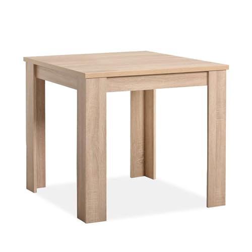 Homestyle4u 2179, praktischer Holztisch Küchentisch Natur Holz 80x80 cm Eichenholzoptik massiv Wohnzimmertisch 2 Personen von Homestyle4u