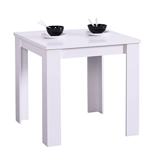 Homestyle4u 2180, Esszimmertisch 80x80 Küchentisch Esstisch Holz Tisch Holztisch Weiß Weiss 80 x 80 cm von Homestyle4u