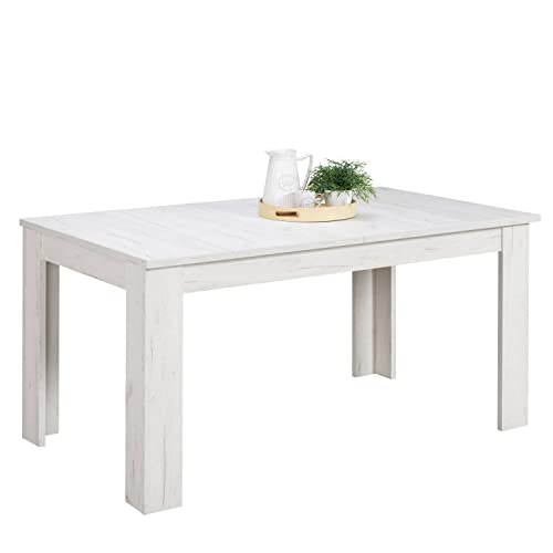 Homestyle4u 2184, Esstisch ausziehbar Holz Tisch Esszimmertisch Holztisch Küchentisch Weiß 160 x 90 cm von Homestyle4u