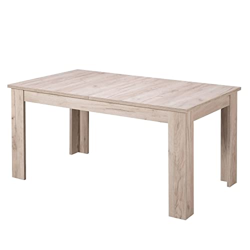 Homestyle4u 2185, Esstisch ausziehbar Holz Tisch Esszimmertisch Holztisch Küchentisch Eiche Grau 160 x 90 cm von Homestyle4u