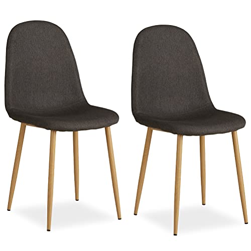 Homestyle4u 2339, Esszimmerstühle 2er Set Stühle Grau Anthrazit 2 Stück Wohnzimmer Esszimmer Küchenstuhl Polstersessel Polsterstuhl von Homestyle4u