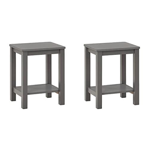 Homestyle4u 2272, Holzhocker Hocker Holz Grau 2 Stück Sitzhocker 2er Set Tischhocker Kniehocker Kiefer Massivholz von Homestyle4u