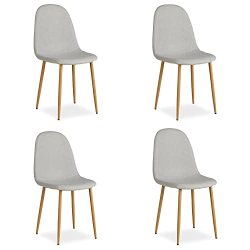 Homestyle4u 2337, Esszimmerstühle 4er Set Stühle Grau Hell 4 Stück Wohnzimmer Esszimmer Küchenstuhl Polstersessel Polsterstuhl von Homestyle4u
